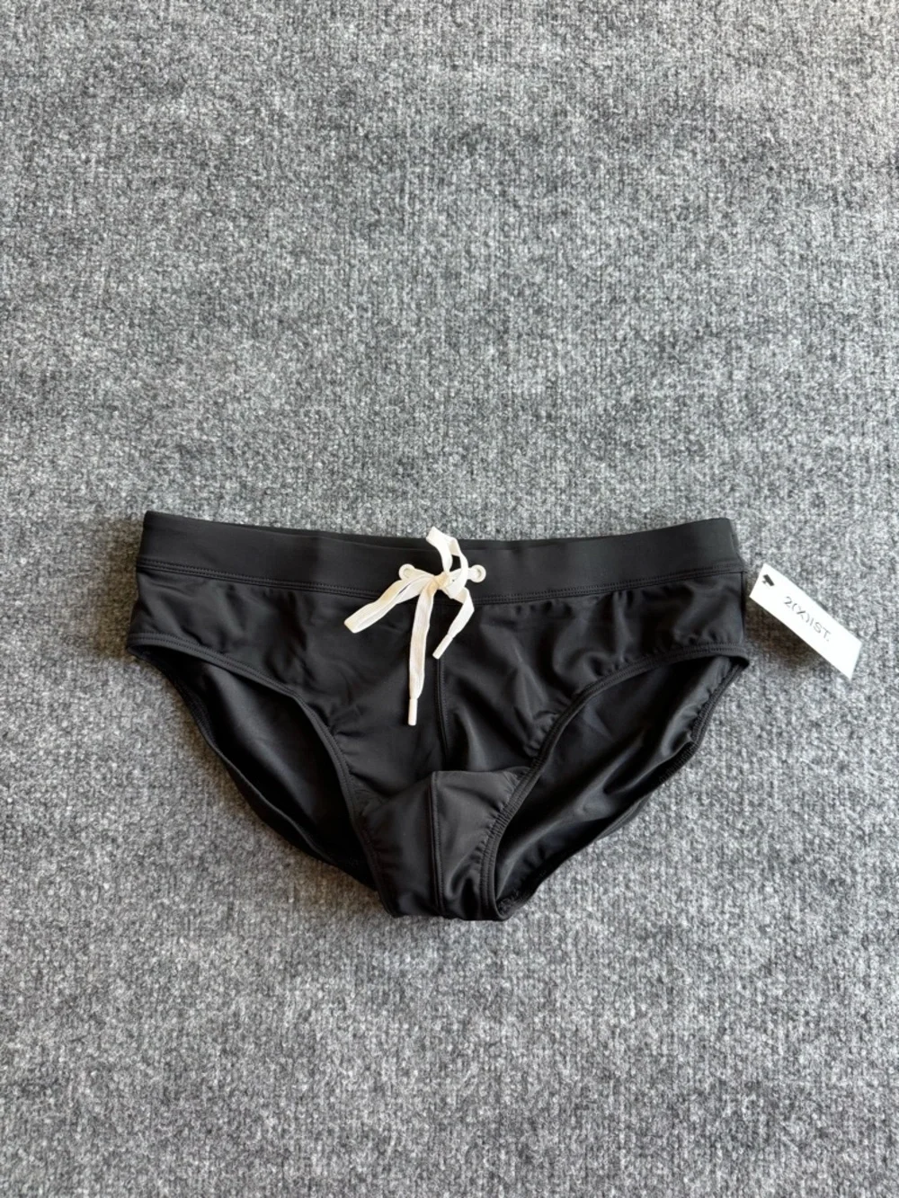 2XIST Swim Briefs Black with White Drawstring LARGE NEW with Tags